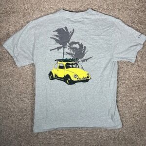 Crazy Shirts Hawaii Mens T Shirt Graphic Beetle Surf Palm Tree Grey Size M